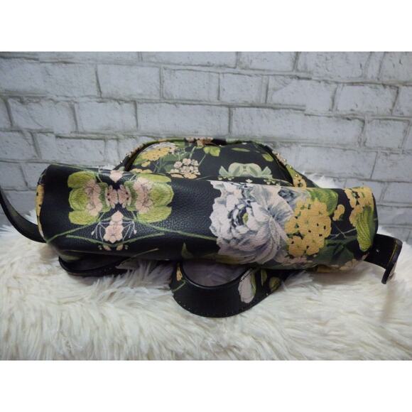 $98 Steve Madden Black Yellow Faux Leather Floral Studded Backpack NEW main image 8